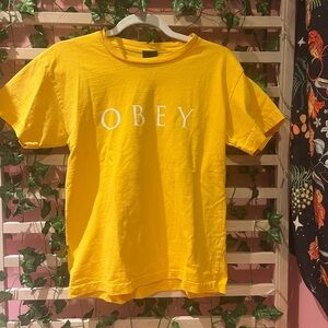 Obey Yellow Short Sleeve Tee Vibrant Streetwear